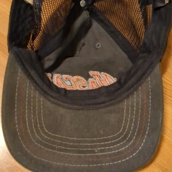 NASCAR Mesh Trucker Hat Cap Adjustable Logo Racing Gray Black Red - Picture 5 of 8